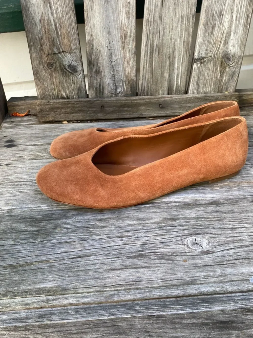Reformation Suede Flats in Rust Brown size 9.5